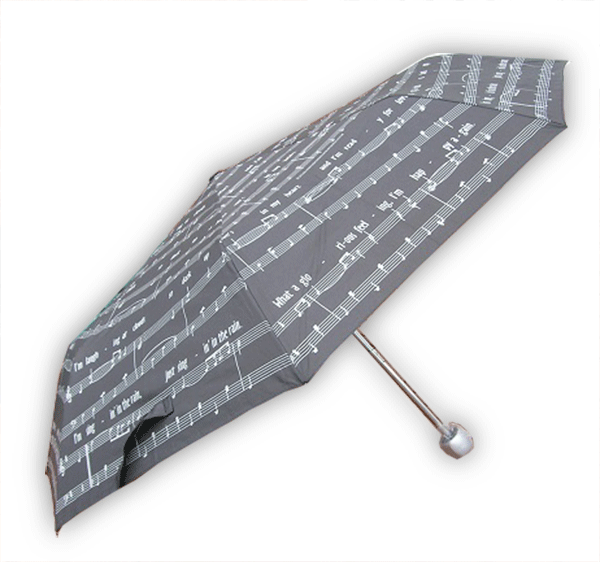 Music Black Travel Umbrella – Singing in the Rain | musical gifts online