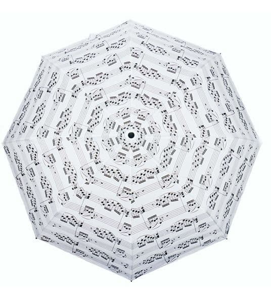 White Sheet Music Umbrella - Music Themed Umbrella | musical gifts online