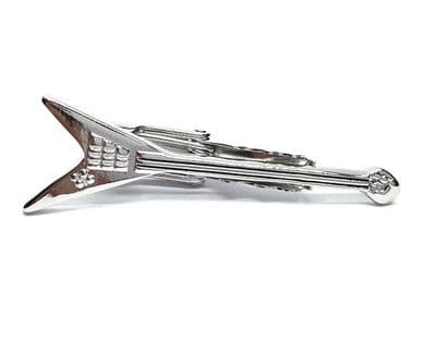 V Shaped Guitar Tie Clip by Onyx Art