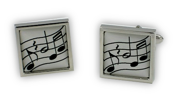 Wavy Music Silver-Plated Cufflinks by MGC