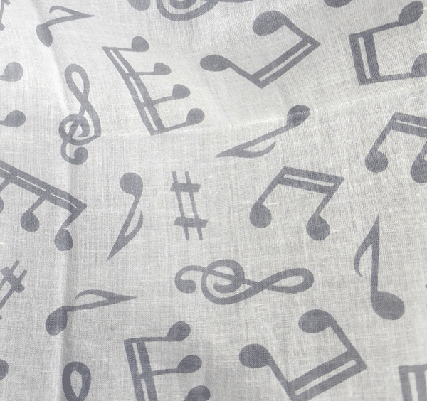 White Scarf with Silver Notes – Music Scarves | musical gifts online
