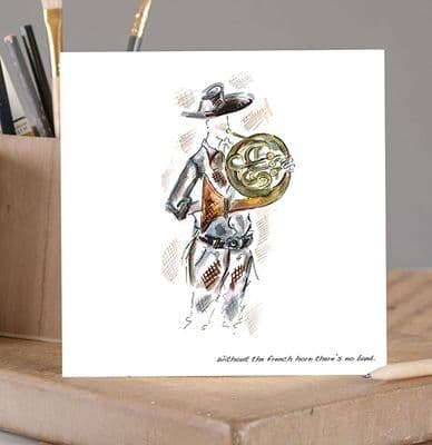 Without The French Horn Greetings Card by Claire Louise