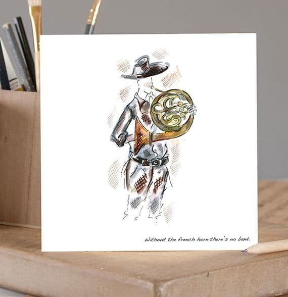 Without The French Horn Greetings Card - Music Card | musical gifts online