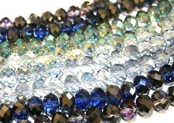 10mm Rondelle glass beads -- 2 tones