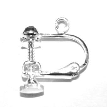 Silver plated clip earring