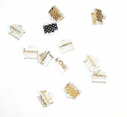 Silver plated ribbon end