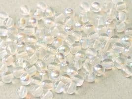 00030 28701 ROUNDS CZECH BEADS 4 MM CRYSTAL AB (100 pieces)
