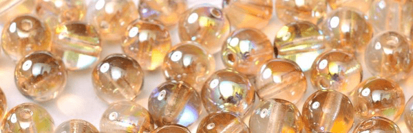 00030/98532 ROUND CZECH BEADS 4MM CRYSTAL BROWN RAINBOW  (100 PIECES)