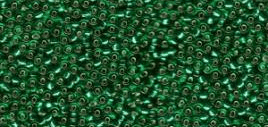 0016 SEED BEADS 11/0 GREEN SILVER LINED*