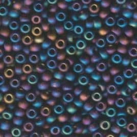 0135FR SEED BEADS 11/0 BROWN AB MATTED*