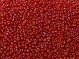0140FR SEED BEADS 15/0 MATTED LT.RED AB