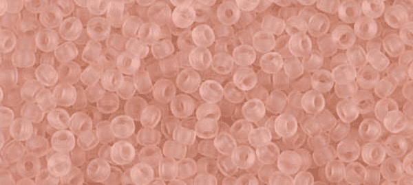 0155F SEED BEADS 11/0 MATTED TRANSP PALE PINK*