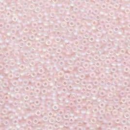 0155fr SEED BEADS 15/0 MATTED TRANSP PALE PINK AB
