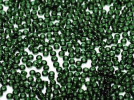 0156 SEED BEADS 11/0 TRANSPARENT DARK EMERALD*