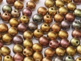 01610 ROUND CZECH BEADS METALLIC 4 MM METALLIC MIX (100 pieces)