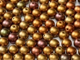 01620 ROUND CZECH BEADS METALLIC 4 MM ANCIENT GOLD (100 pieces)