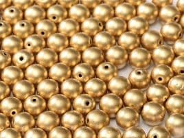 01710 ROUND CZECH BEADS METALLIC 6 MM AZTEC GOLD (50 pieces)