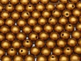 01740 ROUND CZECH BEADS METALLIC 4 MM BRASS GOLD (100 pieces)