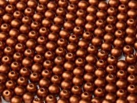 01750 ROUND CZECH BEADS METALLIC 4 MM COPPER (100 pieces)
