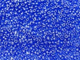 0176 SEED BEADS 11/0 CUT TRANSP COBALT LUSTER*