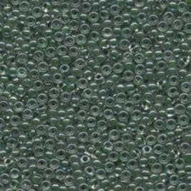 0217 SEED BEADS 11/0 FOREST GREEN LINED CRYSTAL