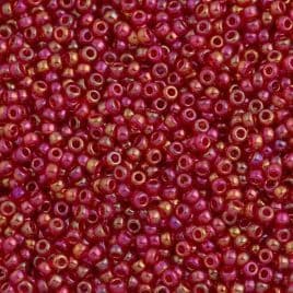 0254 SEED BEADS 15/0 TRANSPARENT RED AB