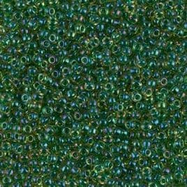 0331 SEED BEADS 11/0 EMERALD LINED LT.TOPAZ AB