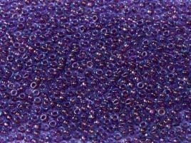 0352 SEED BEADS 11/0 FUCHSIA LINED AQUA LUSTER*