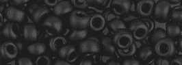 0401F SEED BEADS 6/0 BLACK MATTED*