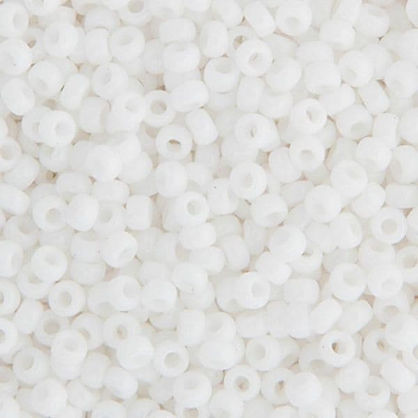 0402 SEED BEADS 11/0 WHITE OPAQUE*