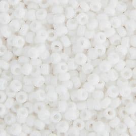 0402 SEED BEADS 15/0 WHITE OPAQUE*