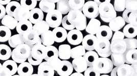 0402 SEED BEADS 6/0 WHITE OPAQUE*