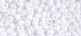 0402F SEED BEADS 8/0 WHITE OPAQUE MATTED*