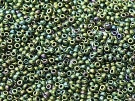0465 SEED BEADS 11/0 METALLIC DARK GREEN IRIS