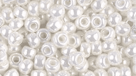 0591 SEED BEADS 6/0 IVORY PEARL CEYLON