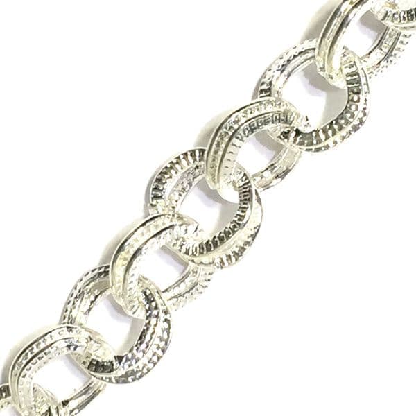 1 meter x 8*7mm silver plated double link chain - 6523041