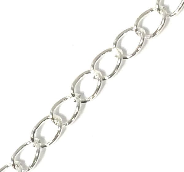 1 Metre 3mm*5mm Silver  Plated Curb Chain