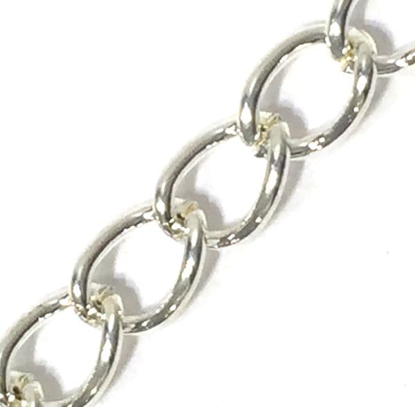 1 Metre 4MM X 6MM Silver Plated Curb Chain CH106