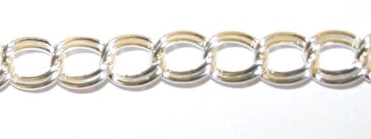 1 METRE SILVER PLATED DOUBLED CHAIN 10X7 MM CHS314