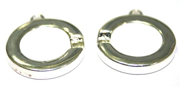 1 x 21mm Silver plated double ring clasps - S.F11 - WA207 - 3000017
