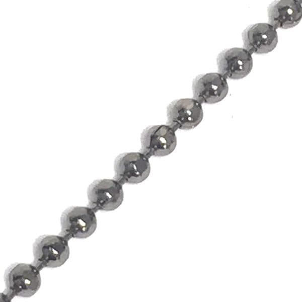 1.5mm faceted coloured ball chain - gun metal