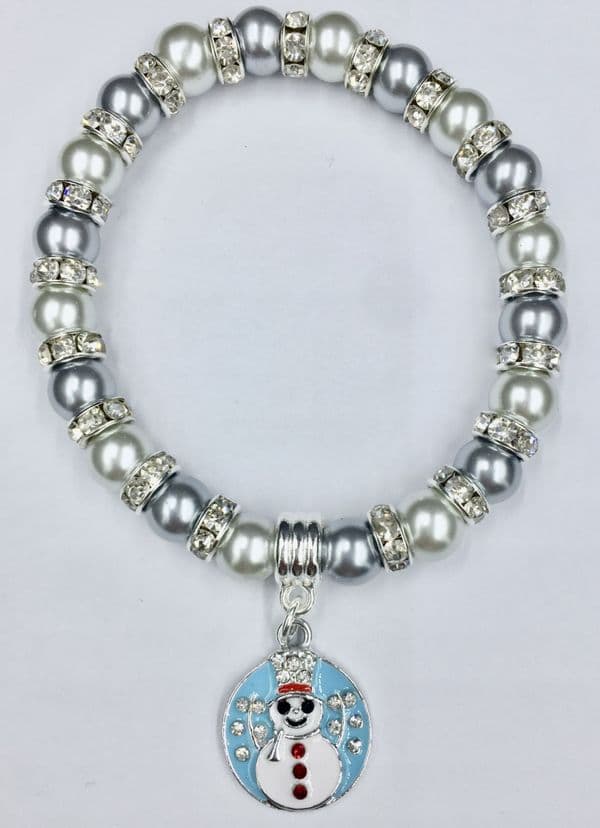 10 piece Christmas charm bracelet kit - light silver / silver CBK015