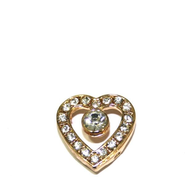 10 x 18*2mm champagne gold plated heart spacer with rhinestone 2 holes - S.F05 - WC0241 - 3000026