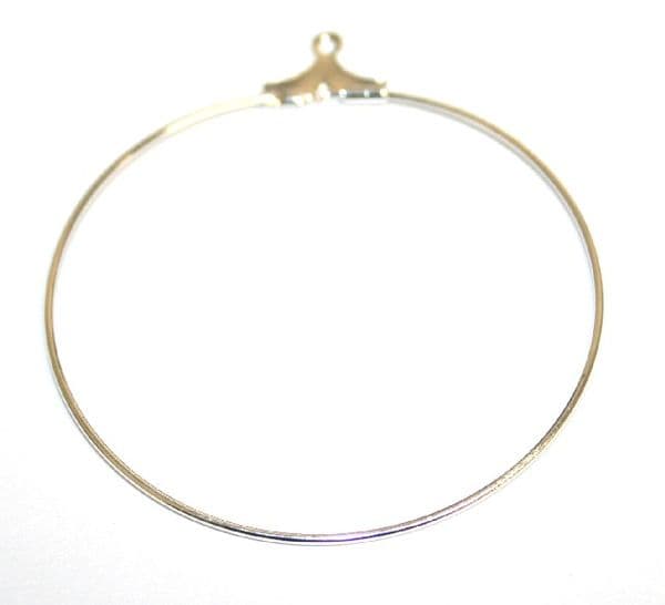 10 x Silver Plated Earrings Loop - 27mm - S.F09 - WC240 - 2807002