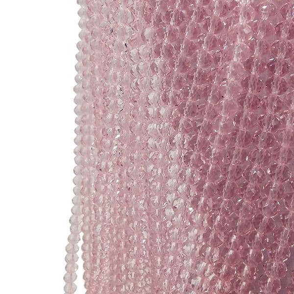 100 pcs x 4mm Glass Faceted Rondelle Pink 036