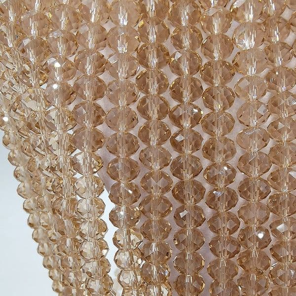 100 pcs x 4mm Glass Rondelle Champagne 025