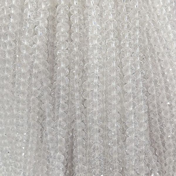 100 pcs x 4mm Glass Rondelle Clear 001