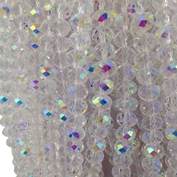 100 pcs x 4mm Glass Rondelle Clear AB 061