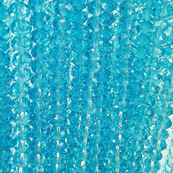 100 pcs x 4mm Glass Rondelle Clear Pale Blue 010