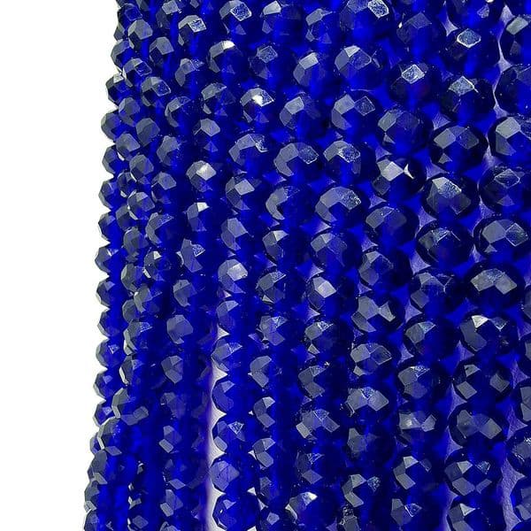 100 pcs x 4mm Glass Rondelle Dark Blue 009